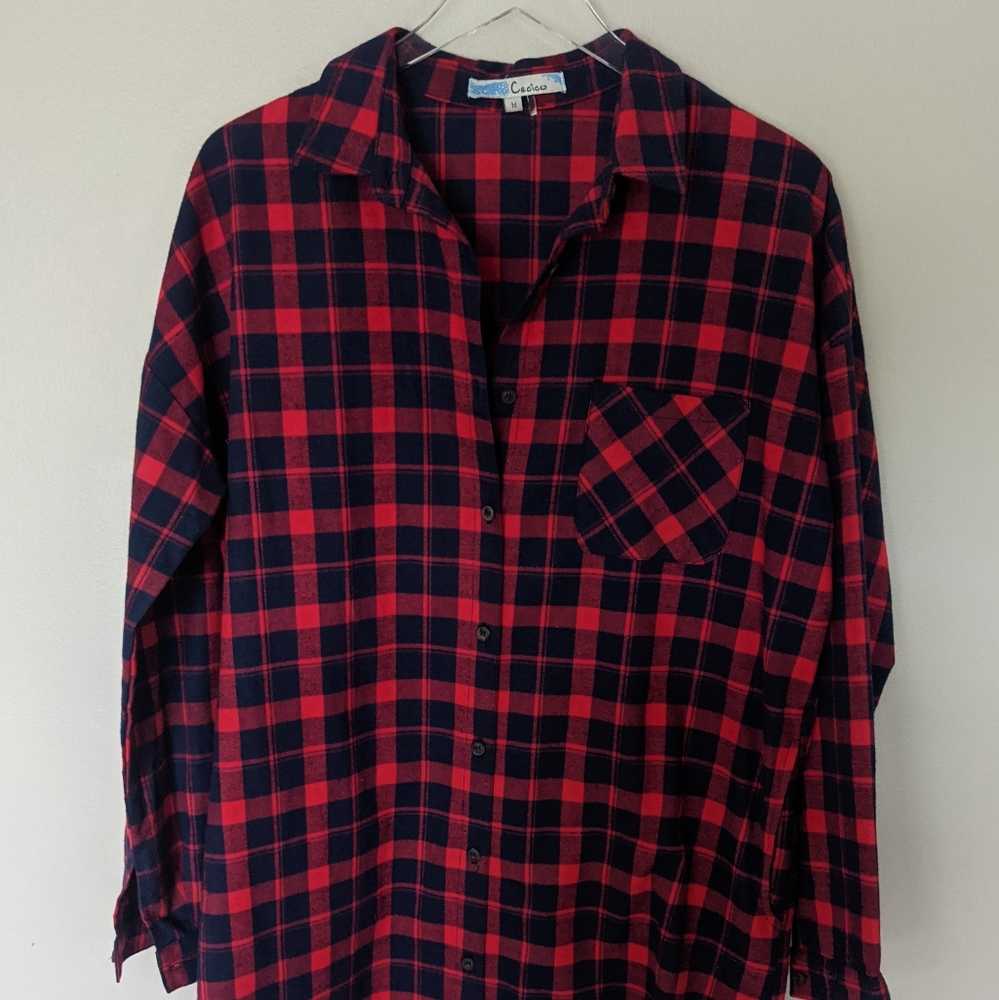 Cecico Plaid Flannel Shirt dress
